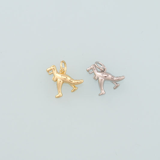 18K Gold Filled Dinosaur Pendant,Dainty Dinosaur Charm Bracelet Necklace for DIY Jewelry Making Supply
