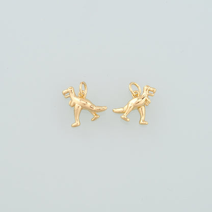 18K Gold Filled Dinosaur Pendant,Dainty Dinosaur Charm Bracelet Necklace for DIY Jewelry Making Supply