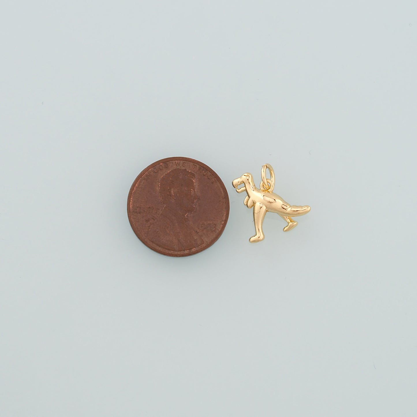 18K Gold Filled Dinosaur Pendant,Dainty Dinosaur Charm Bracelet Necklace for DIY Jewelry Making Supply
