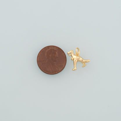 18K Gold Filled Dinosaur Pendant,Dainty Dinosaur Charm Bracelet Necklace for DIY Jewelry Making Supply