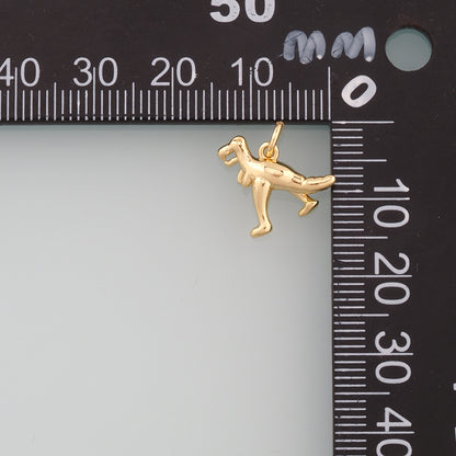 18K Gold Filled Dinosaur Pendant,Dainty Dinosaur Charm Bracelet Necklace for DIY Jewelry Making Supply