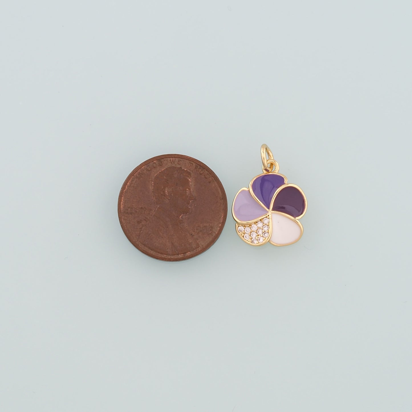 Gold Flower Charms,18K Gold Filled Flower Pendant,Enamel Flower Charm Bracelet Necklace for DIY Jewelry Making Supply