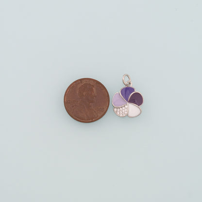 Gold Flower Charms,18K Gold Filled Flower Pendant,Enamel Flower Charm Bracelet Necklace for DIY Jewelry Making Supply