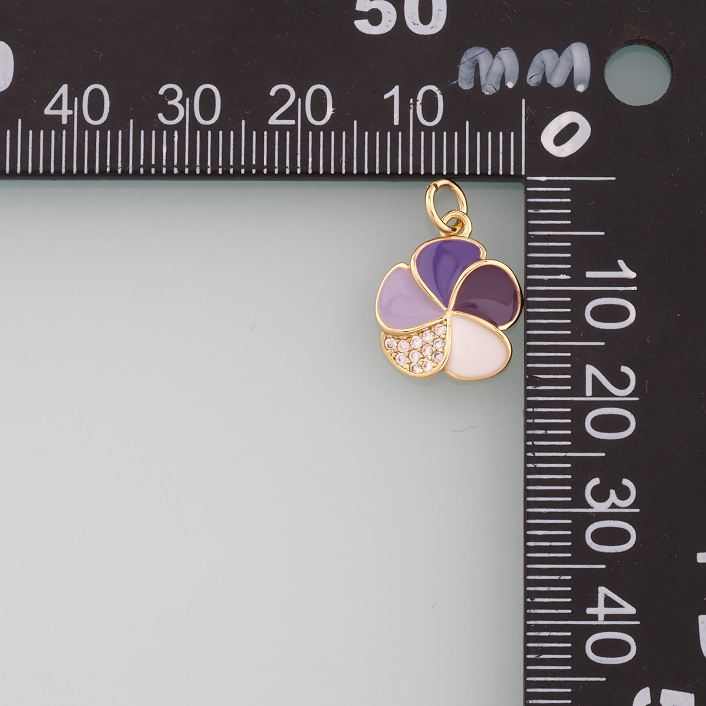 Gold Flower Charms,18K Gold Filled Flower Pendant,Enamel Flower Charm Bracelet Necklace for DIY Jewelry Making Supply