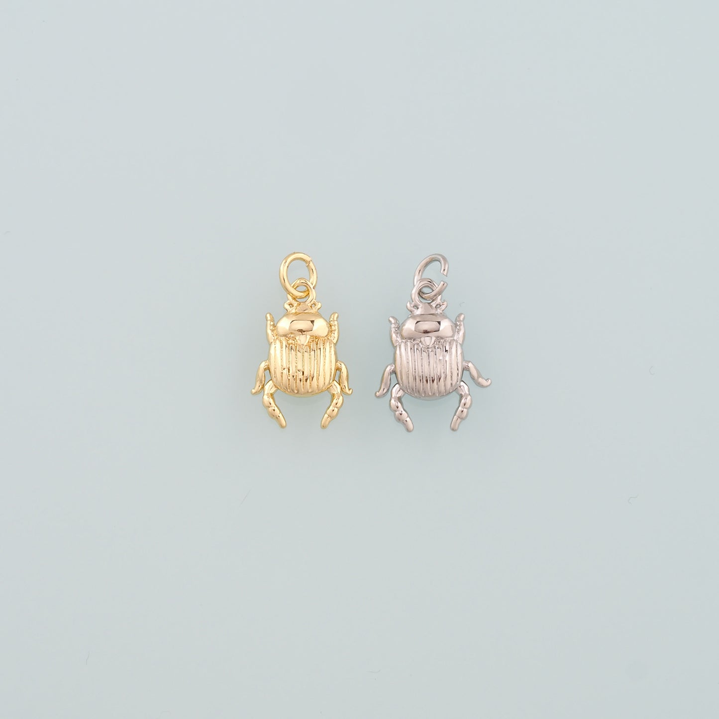 Gold Beetle Charms,18K Gold Filled Beetle Pendant,Insect Charm Bracelet Necklace for DIY Jewelry Making Supply