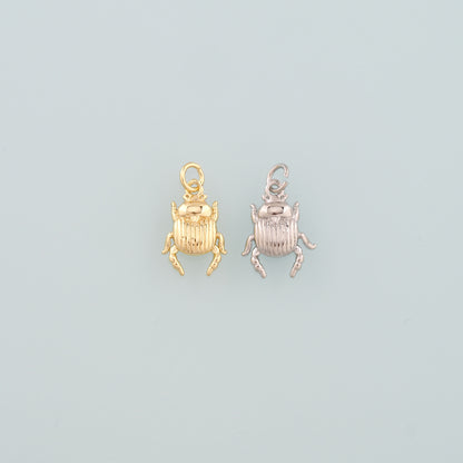 Gold Beetle Charms,18K Gold Filled Beetle Pendant,Insect Charm Bracelet Necklace for DIY Jewelry Making Supply