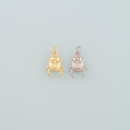 Gold Beetle Charms,18K Gold Filled Beetle Pendant,Insect Charm Bracelet Necklace for DIY Jewelry Making Supply