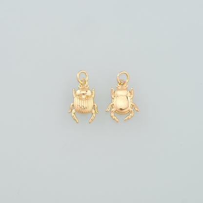 Gold Beetle Charms,18K Gold Filled Beetle Pendant,Insect Charm Bracelet Necklace for DIY Jewelry Making Supply