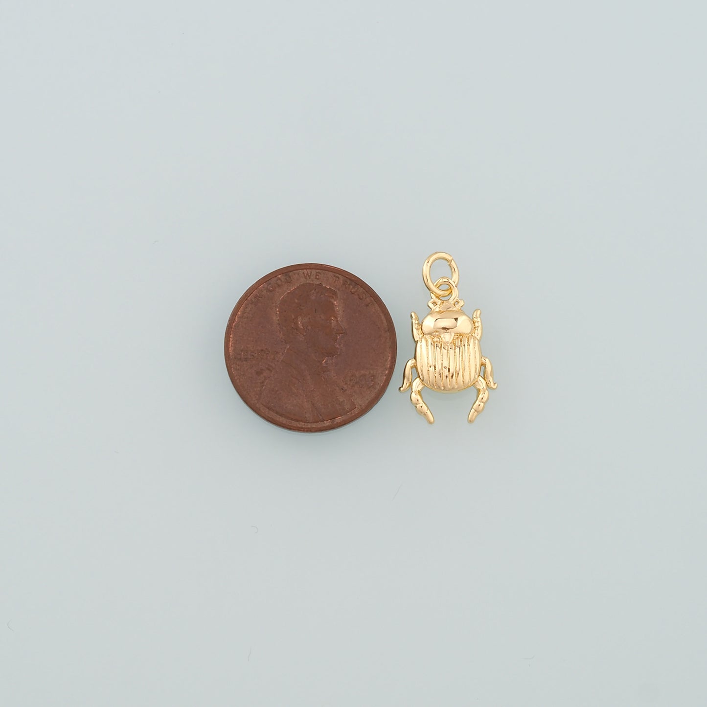 Gold Beetle Charms,18K Gold Filled Beetle Pendant,Insect Charm Bracelet Necklace for DIY Jewelry Making Supply