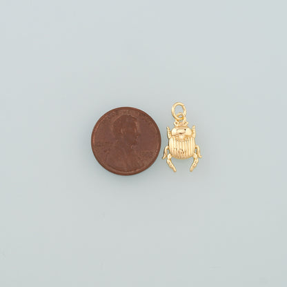 Gold Beetle Charms,18K Gold Filled Beetle Pendant,Insect Charm Bracelet Necklace for DIY Jewelry Making Supply