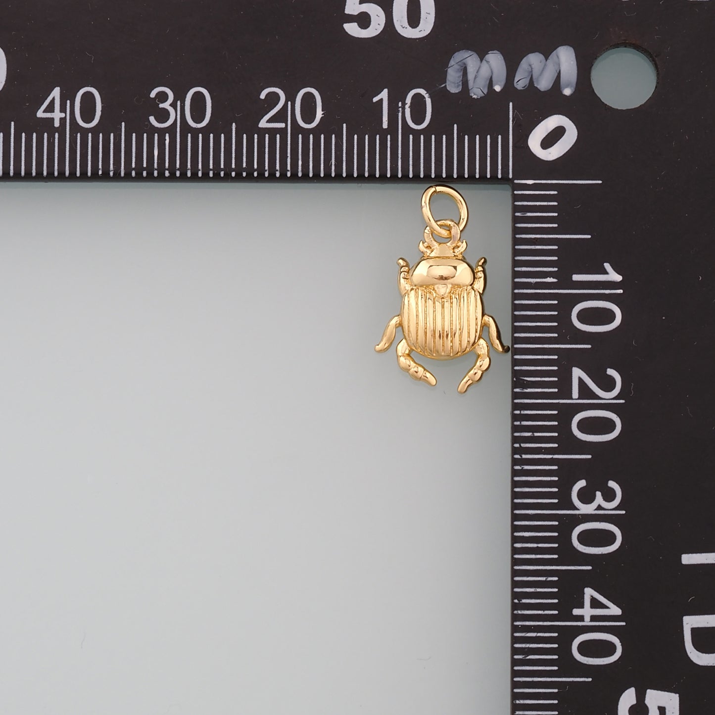 Gold Beetle Charms,18K Gold Filled Beetle Pendant,Insect Charm Bracelet Necklace for DIY Jewelry Making Supply