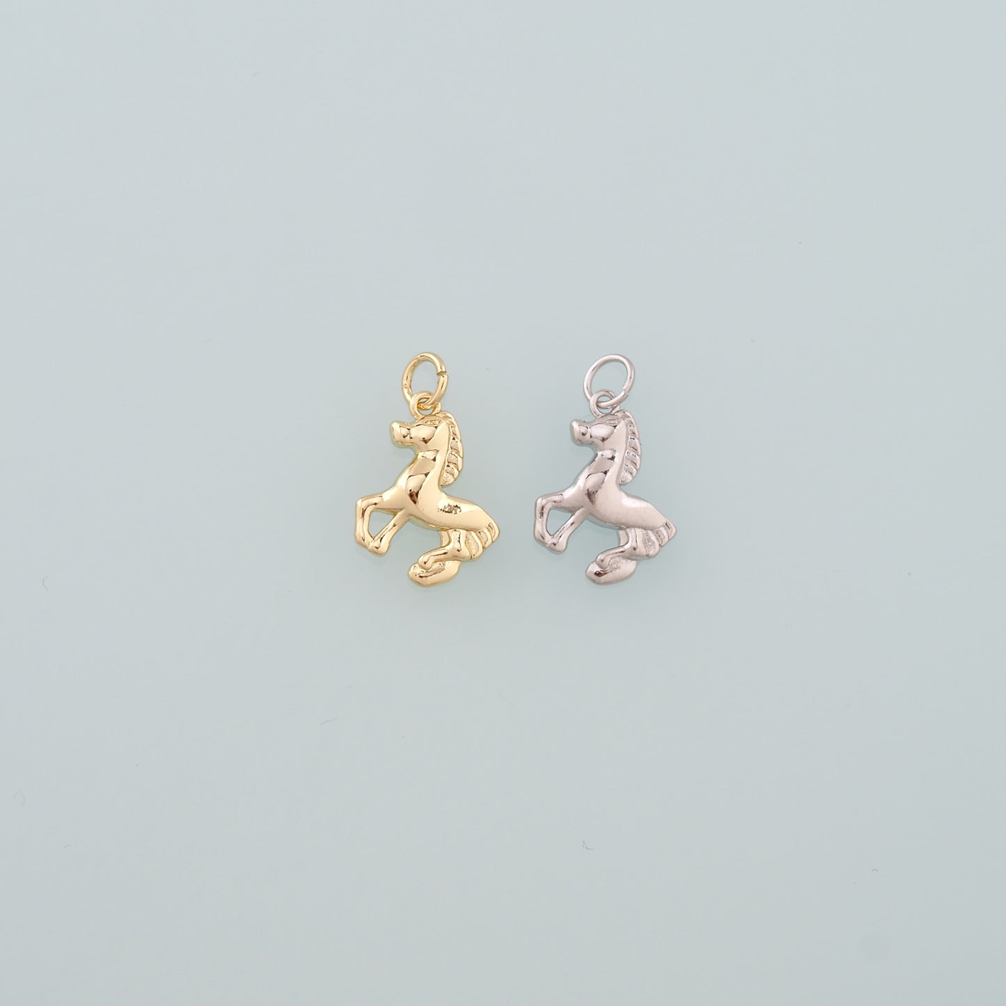 Gold Horse Charms,18K Gold Filled Horse Pendant,Animal Charm Bracelet Necklace for DIY Jewelry Making Supply