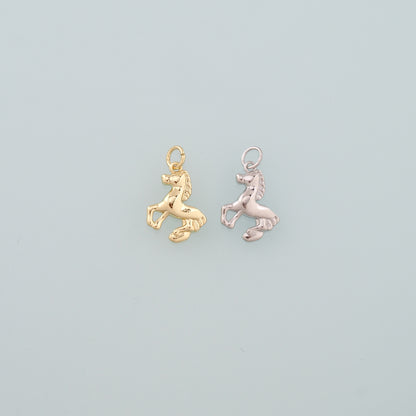 Gold Horse Charms,18K Gold Filled Horse Pendant,Animal Charm Bracelet Necklace for DIY Jewelry Making Supply
