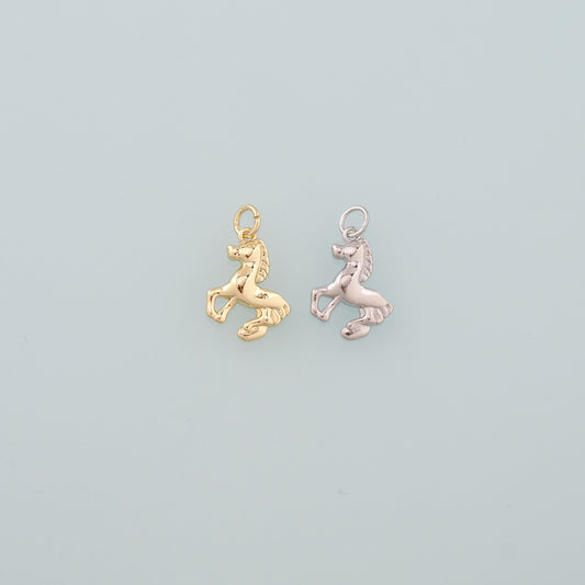 Gold Horse Charms,18K Gold Filled Horse Pendant,Animal Charm Bracelet Necklace for DIY Jewelry Making Supply
