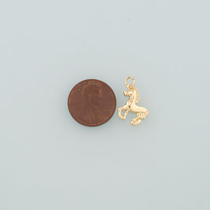 Gold Horse Charms,18K Gold Filled Horse Pendant,Animal Charm Bracelet Necklace for DIY Jewelry Making Supply