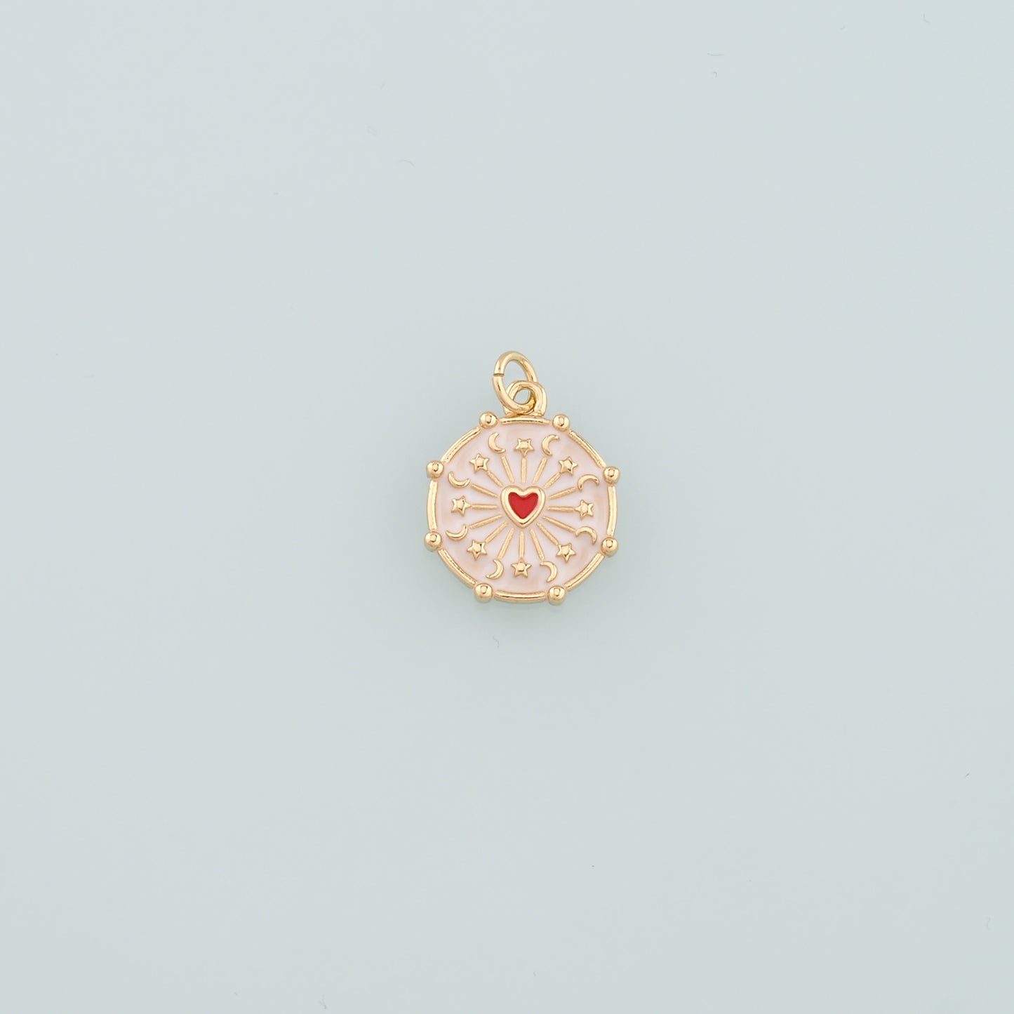 Gold Heart Charms,18K Gold Filled Heart Pendant,Enamel Heart Charm Bracelet Necklace for DIY Jewelry Making Supply