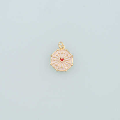 Gold Heart Charms,18K Gold Filled Heart Pendant,Enamel Heart Charm Bracelet Necklace for DIY Jewelry Making Supply