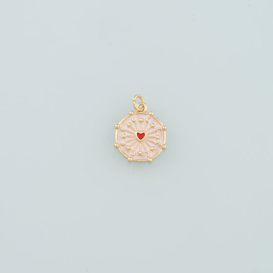 Gold Heart Charms,18K Gold Filled Heart Pendant,Enamel Heart Charm Bracelet Necklace for DIY Jewelry Making Supply