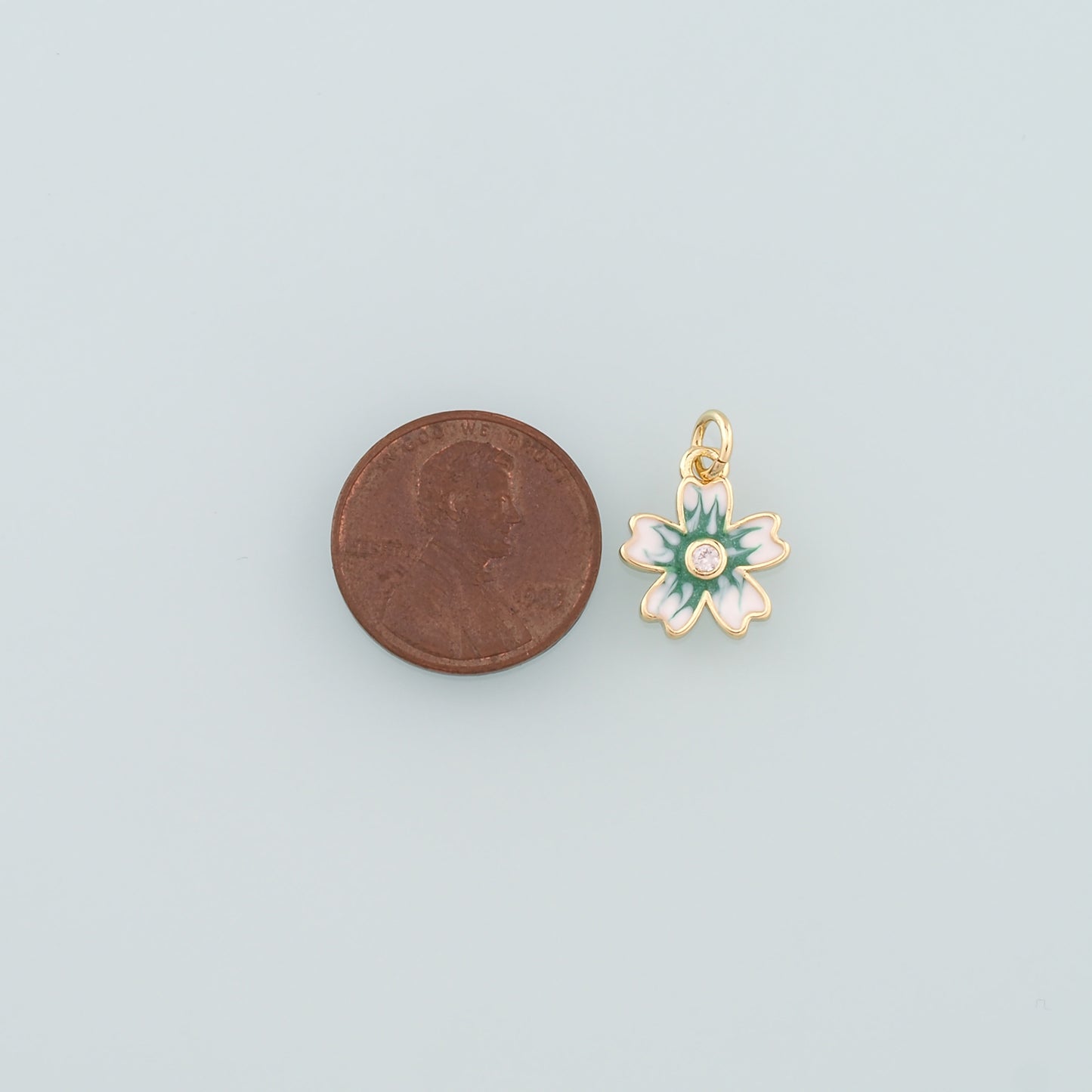 Gold Flower Charms,18K Gold Filled Flower Pendant,Enamel Flower Charm Bracelet Necklace for DIY Jewelry Making Supply