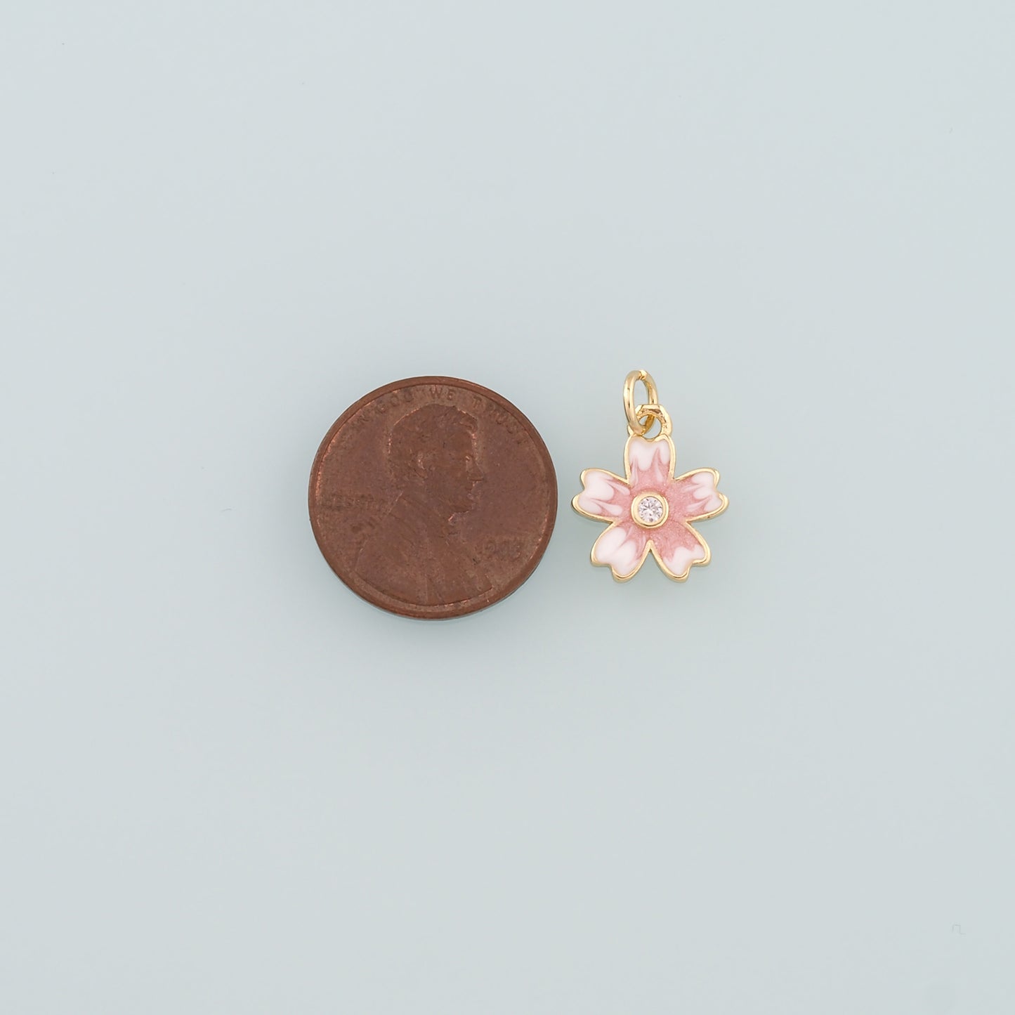 Gold Flower Charms,18K Gold Filled Flower Pendant,Enamel Flower Charm Bracelet Necklace for DIY Jewelry Making Supply