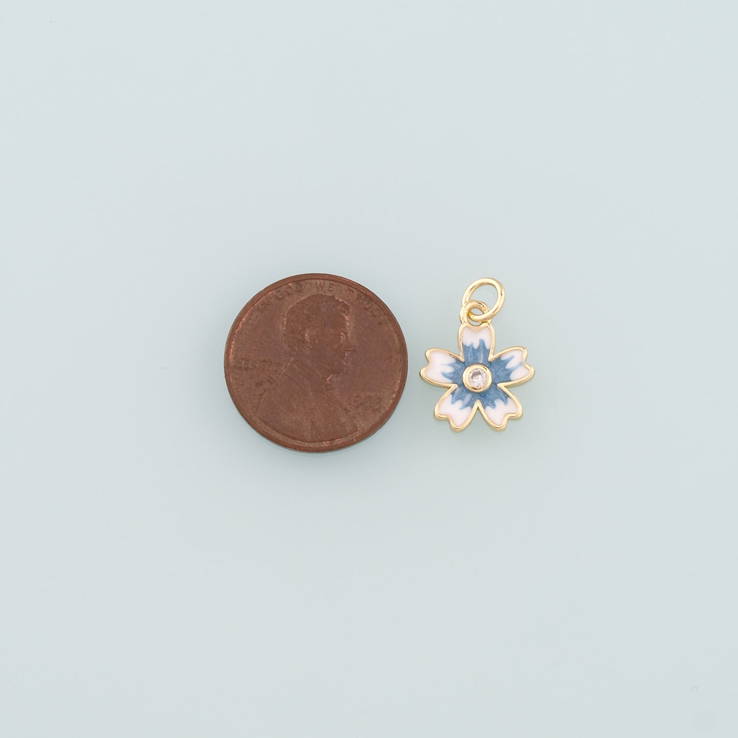 Gold Flower Charms,18K Gold Filled Flower Pendant,Enamel Flower Charm Bracelet Necklace for DIY Jewelry Making Supply