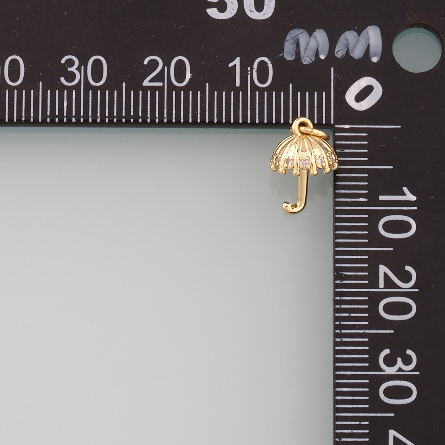 Gold Umbrella Charms,18K Gold Filled Umbrella Pendant,CZ Micro Pave Umbrella Charm Bracelet Necklace for DIY Jewelry Making Supply