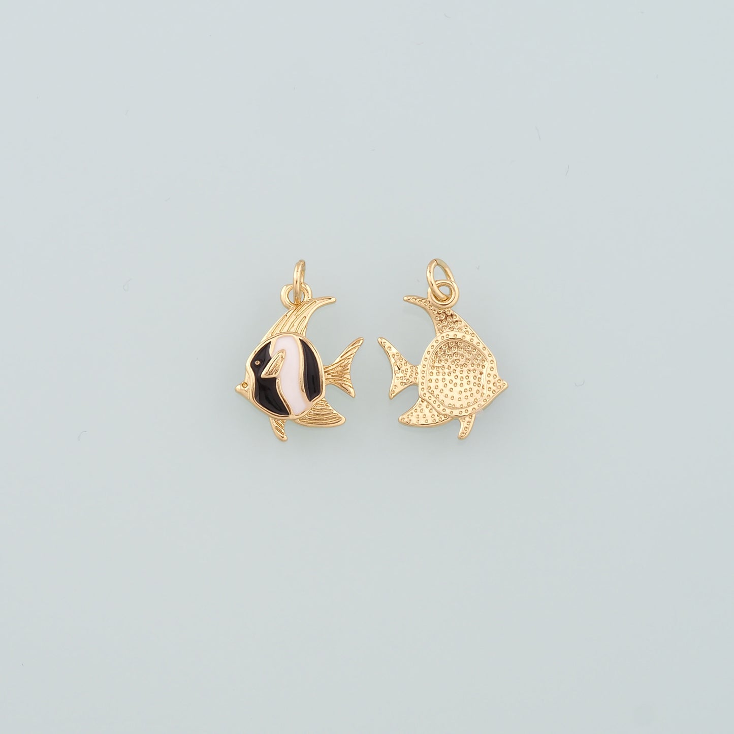 Gold Fish Charms,18K Gold Filled Fish Pendant,Enamel Fish Charm Bracelet Necklace for DIY Jewelry Making Supply