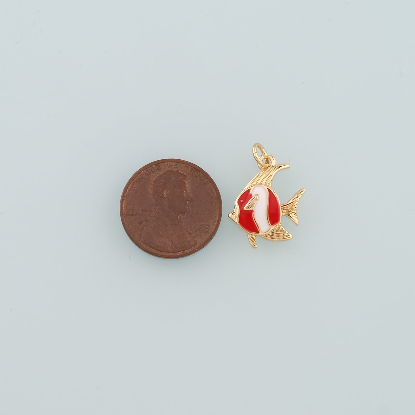 Gold Fish Charms,18K Gold Filled Fish Pendant,Enamel Fish Charm Bracelet Necklace for DIY Jewelry Making Supply