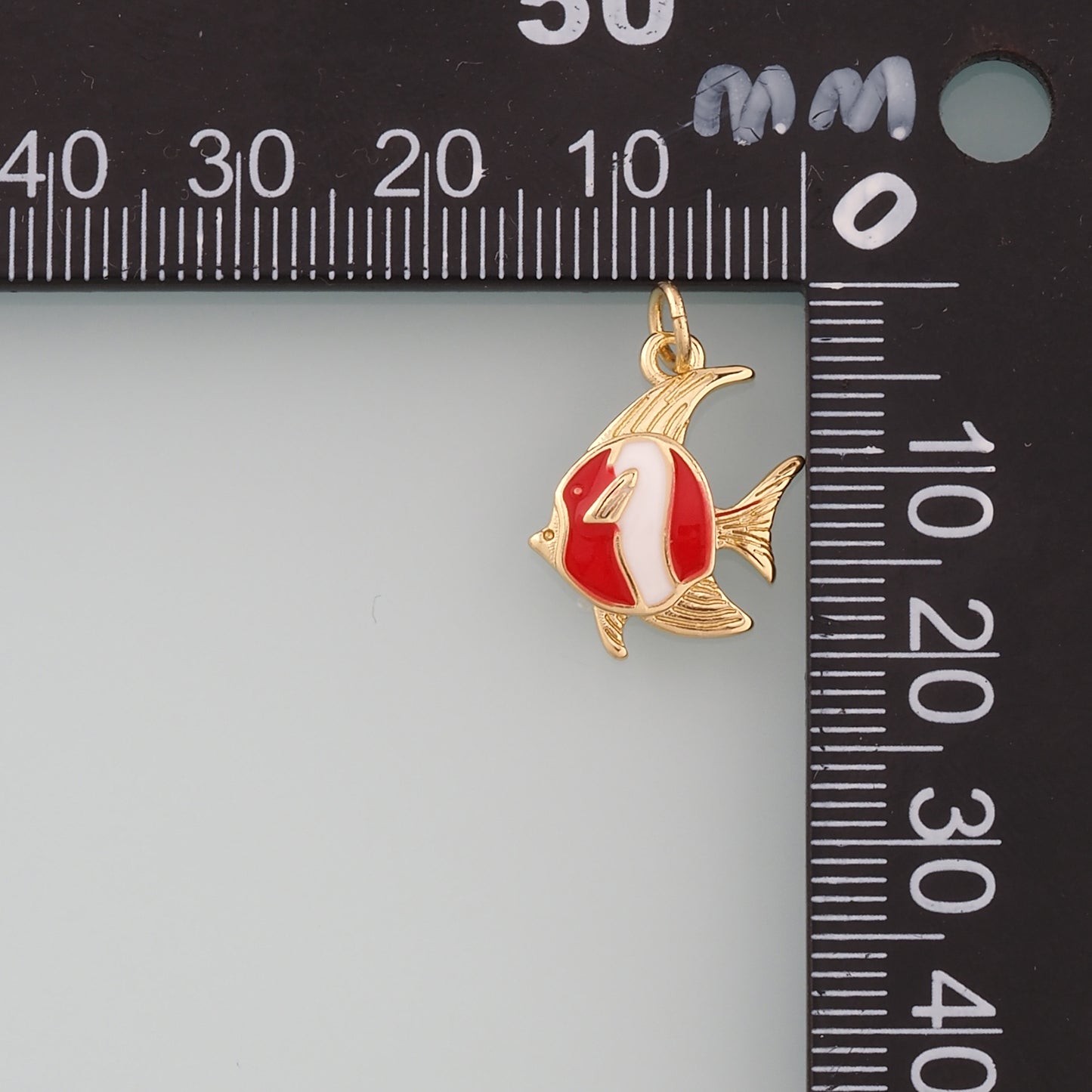 Gold Fish Charms,18K Gold Filled Fish Pendant,Enamel Fish Charm Bracelet Necklace for DIY Jewelry Making Supply