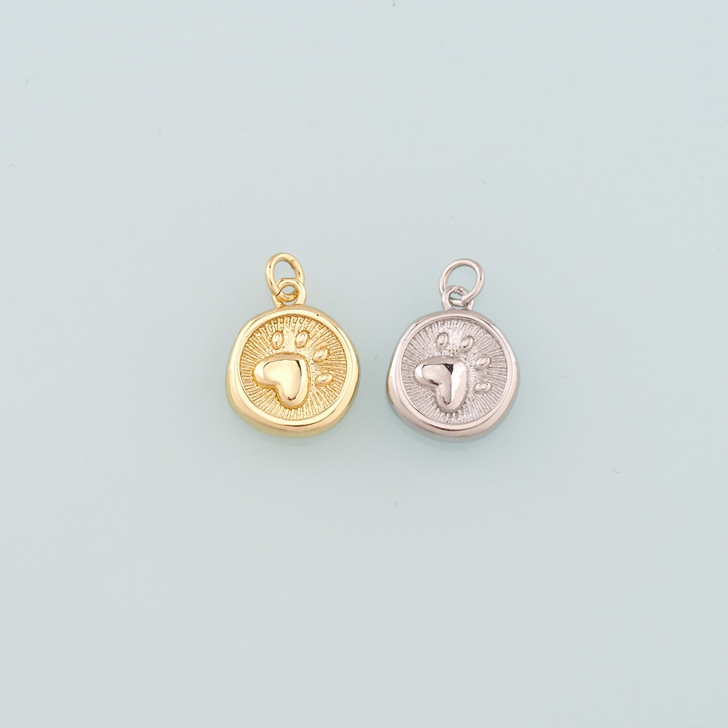 Gold Paw Charms,18K Gold Filled Cat Paw Pendant,Dainty Dog Paw Charm Bracelet Necklace for DIY Jewelry Making Supply