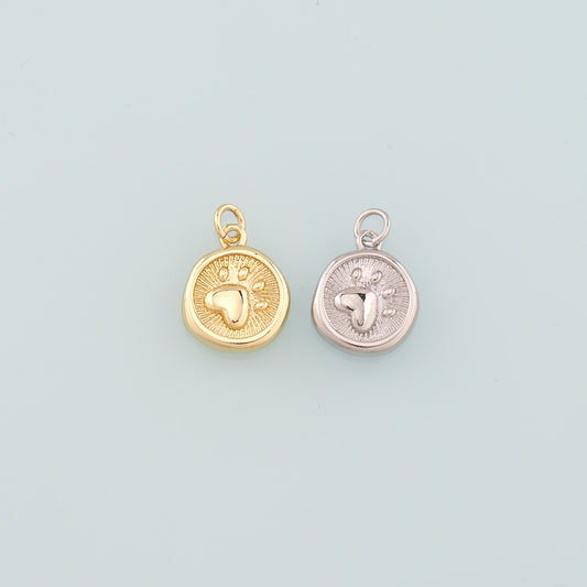 Gold Paw Charms,18K Gold Filled Cat Paw Pendant,Dainty Dog Paw Charm Bracelet Necklace for DIY Jewelry Making Supply