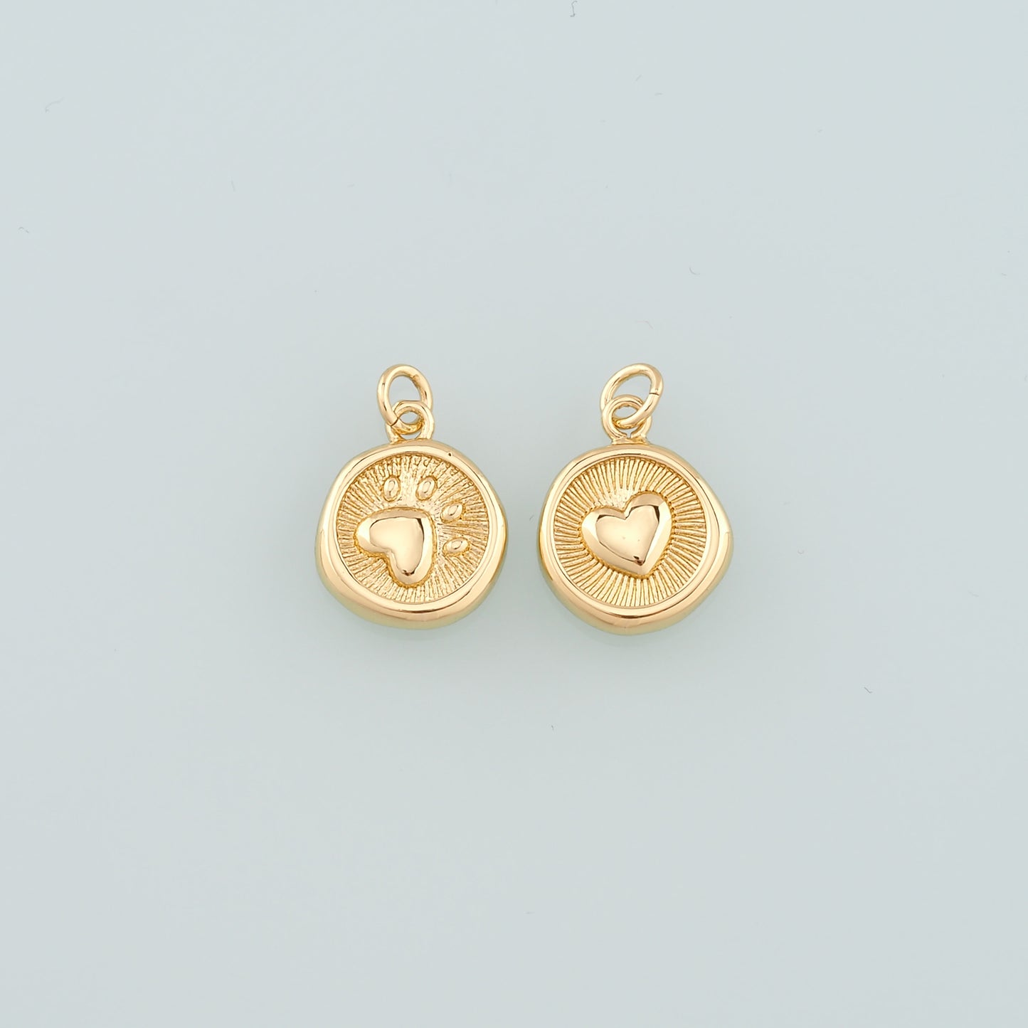 Gold Paw Charms,18K Gold Filled Cat Paw Pendant,Dainty Dog Paw Charm Bracelet Necklace for DIY Jewelry Making Supply