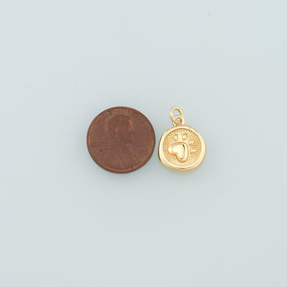 Gold Paw Charms,18K Gold Filled Cat Paw Pendant,Dainty Dog Paw Charm Bracelet Necklace for DIY Jewelry Making Supply