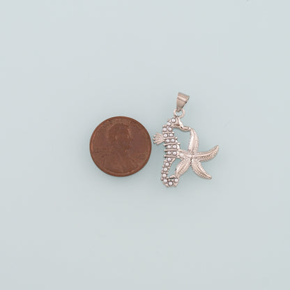 Gold Starfish Charms,18K Gold Filled Sea star Pendant,Pearl Seahorse Charm Bracelet Necklace for DIY Jewelry Making Supply