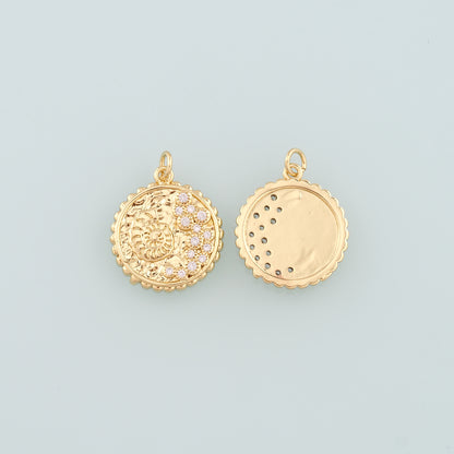 Gold Shell Charms,18K Gold Filled Conch Pendant,CZ Micro Pave Conch Shell Charm Bracelet Necklace for DIY Jewelry Making Supply