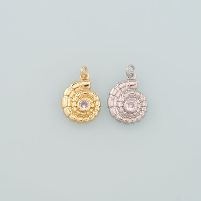 Gold Shell Charms,18K Gold Filled Conch Pendant,Conch Shell Charm Bracelet Necklace for DIY Jewelry Making Supply