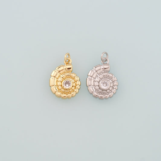 Gold Shell Charms,18K Gold Filled Conch Pendant,Conch Shell Charm Bracelet Necklace for DIY Jewelry Making Supply