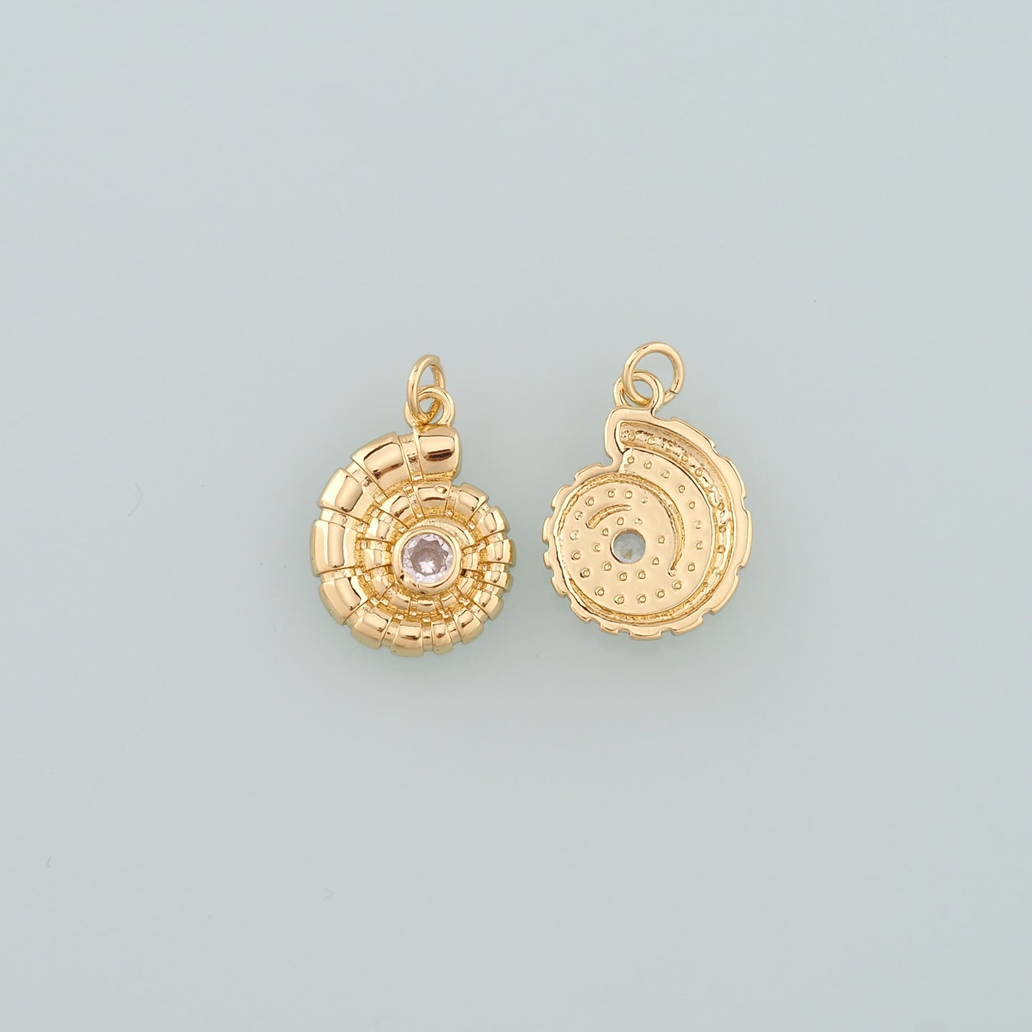 Gold Shell Charms,18K Gold Filled Conch Pendant,Conch Shell Charm Bracelet Necklace for DIY Jewelry Making Supply