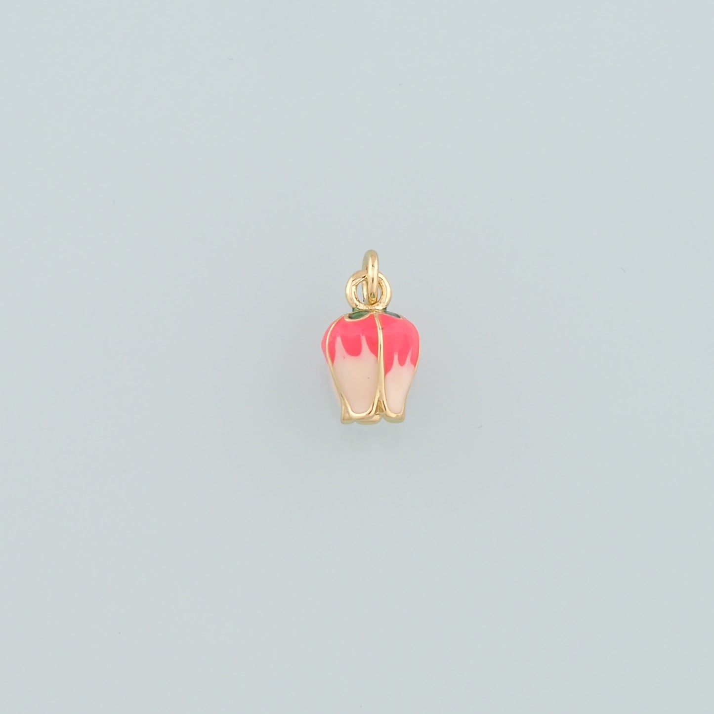 Gold Flower Charms,18K Gold Filled Flower Pendant,Enamel Bud Charm Bracelet Necklace for DIY Jewelry Making Supply