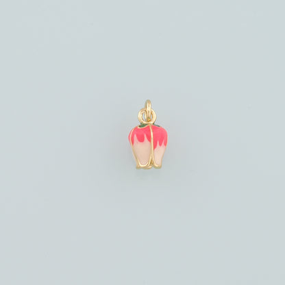 Gold Flower Charms,18K Gold Filled Flower Pendant,Enamel Bud Charm Bracelet Necklace for DIY Jewelry Making Supply