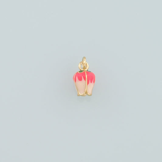 Gold Flower Charms,18K Gold Filled Flower Pendant,Enamel Bud Charm Bracelet Necklace for DIY Jewelry Making Supply