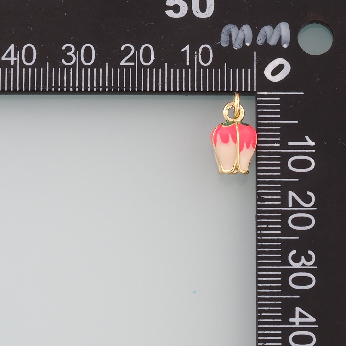 Gold Flower Charms,18K Gold Filled Flower Pendant,Enamel Bud Charm Bracelet Necklace for DIY Jewelry Making Supply