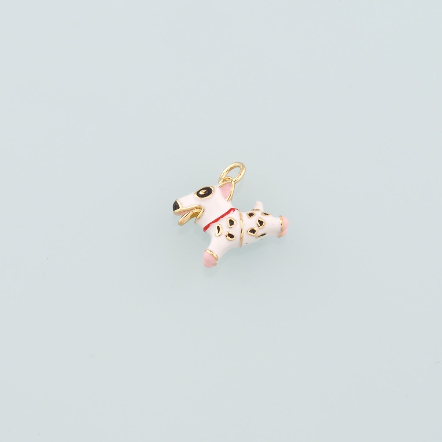 Gold Dog Charms,18K Gold Filled Dog Pendant,Enamel Dog Charm Bracelet Necklace for DIY Jewelry Making Supply