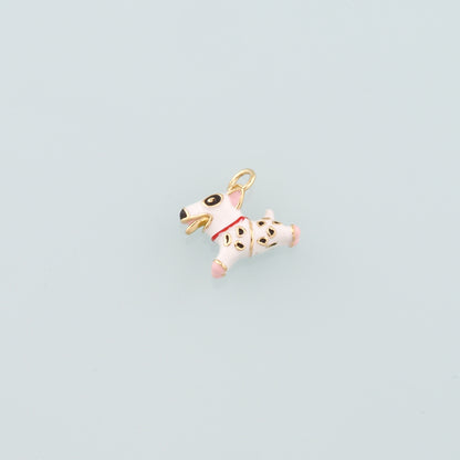 Gold Dog Charms,18K Gold Filled Dog Pendant,Enamel Dog Charm Bracelet Necklace for DIY Jewelry Making Supply