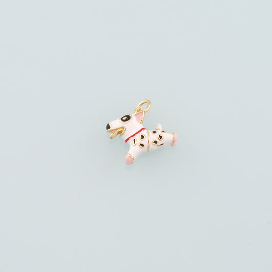 Gold Dog Charms,18K Gold Filled Dog Pendant,Enamel Dog Charm Bracelet Necklace for DIY Jewelry Making Supply