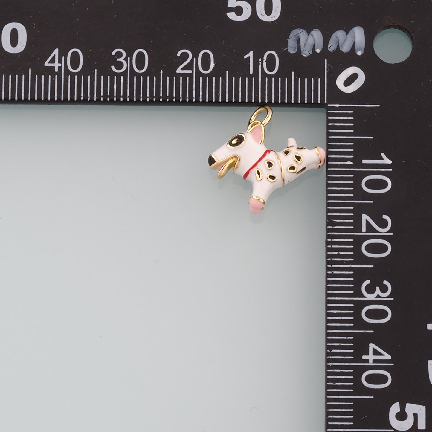 Gold Dog Charms,18K Gold Filled Dog Pendant,Enamel Dog Charm Bracelet Necklace for DIY Jewelry Making Supply