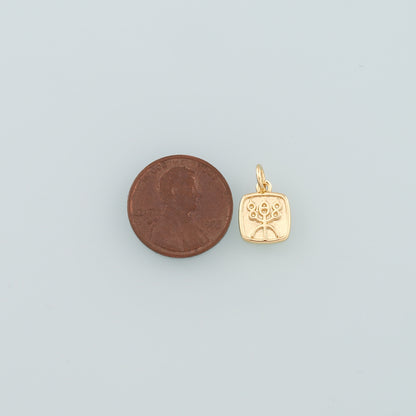 Gold Lotus Charms,18K Gold Filled Lotus Pendant,Dainty Lotus Charm Bracelet Necklace for DIY Jewelry Making Supply