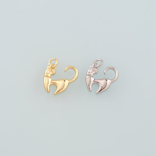 Gold Cat Charms,18K Gold Filled Cat Pendant,Cute Cat Charm Bracelet Necklace for DIY Jewelry Making Supply