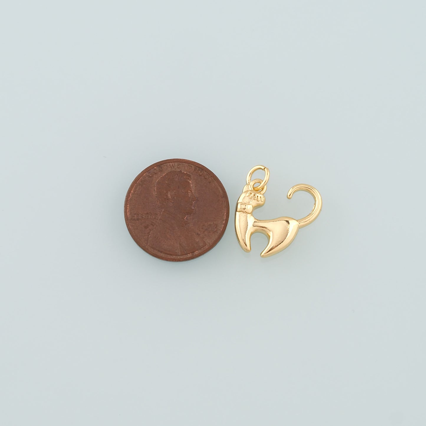 Gold Cat Charms,18K Gold Filled Cat Pendant,Cute Cat Charm Bracelet Necklace for DIY Jewelry Making Supply