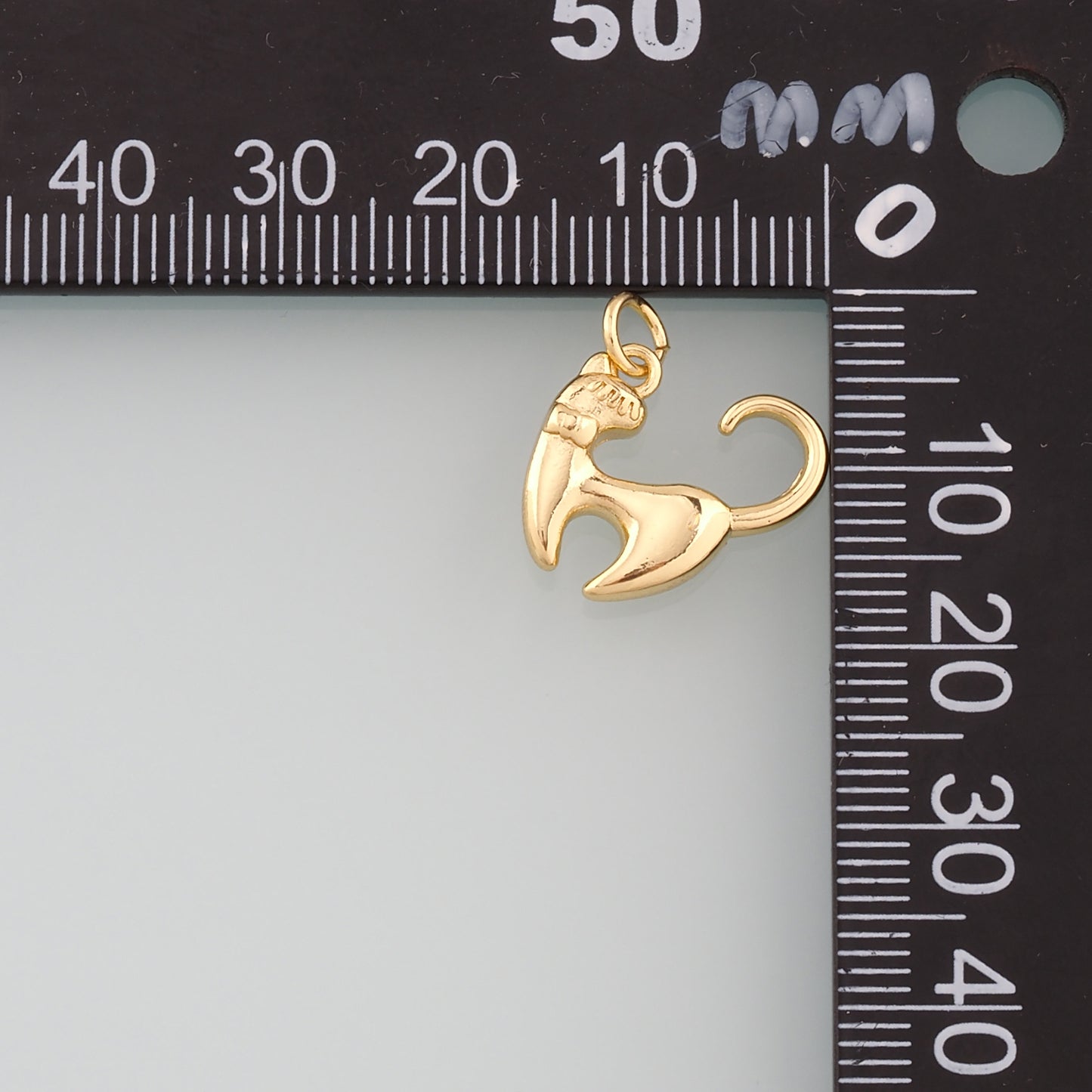Gold Cat Charms,18K Gold Filled Cat Pendant,Cute Cat Charm Bracelet Necklace for DIY Jewelry Making Supply